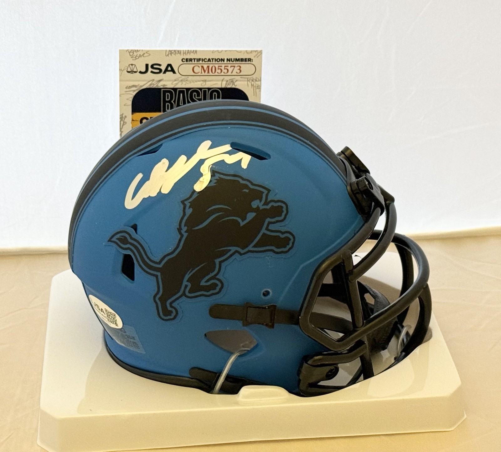 Chris Spielman signed Detroit Lions Rave mini helmet autographed JSA