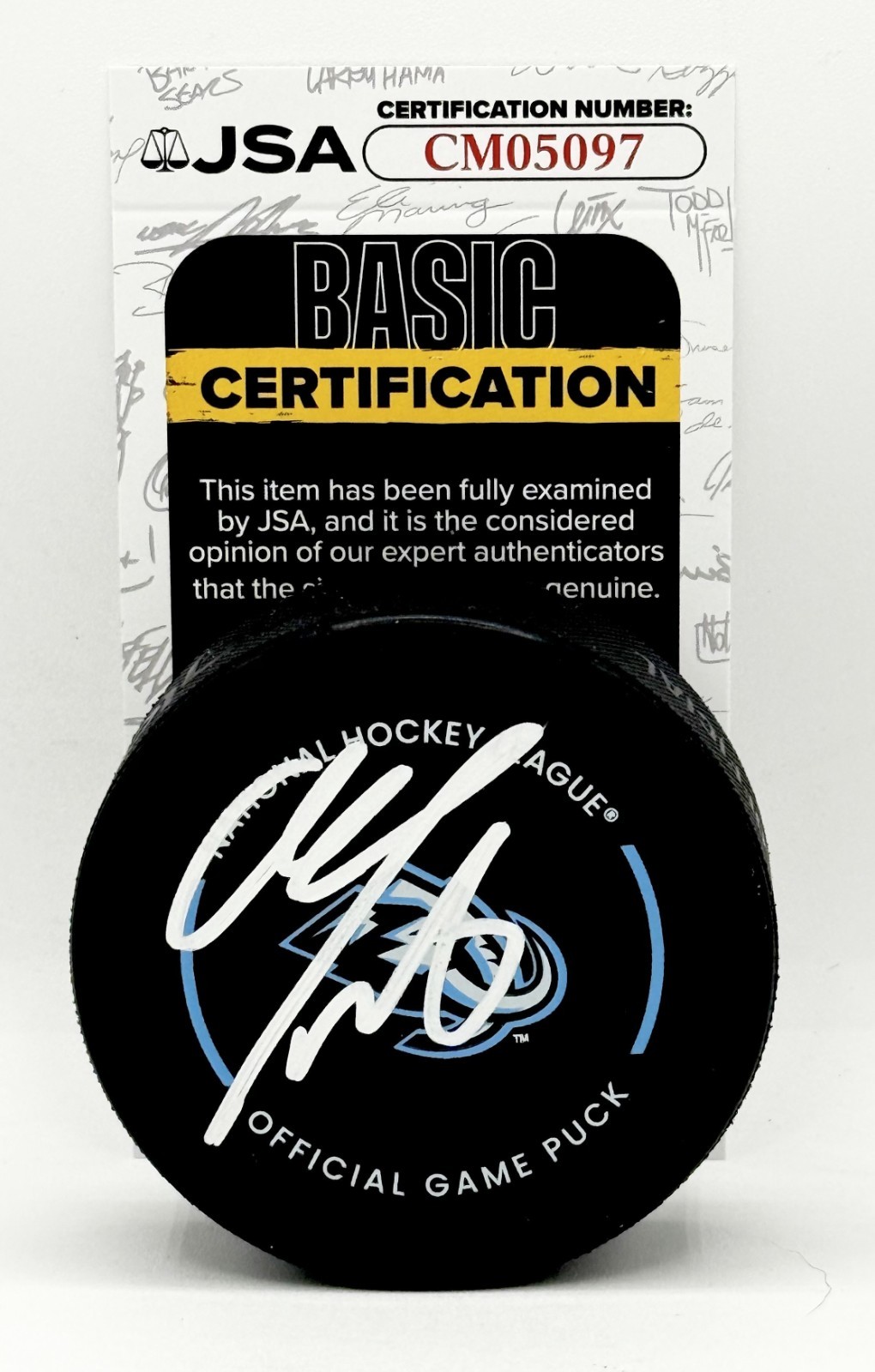 Dmitriy Simashev signed Utah Mammoth Official Game Puck autographed JSA