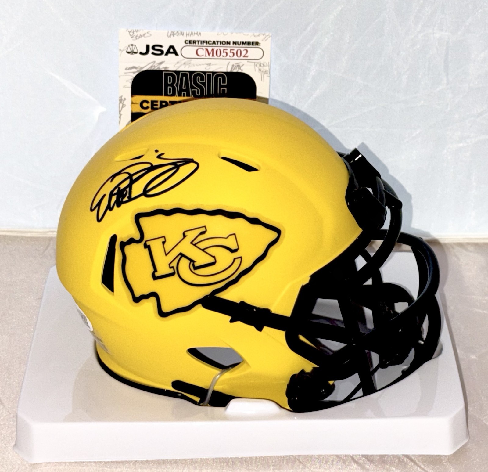Eric Bieniemy signed Kansas City Chiefs Rave mini helmet autographed JSA COA