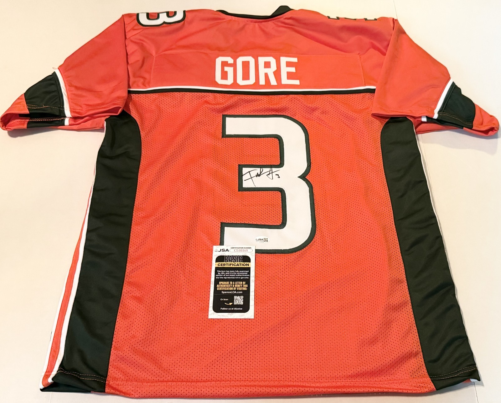 Frank Gore Miami Hurricanes signed Custom jersey autographed JSA COA