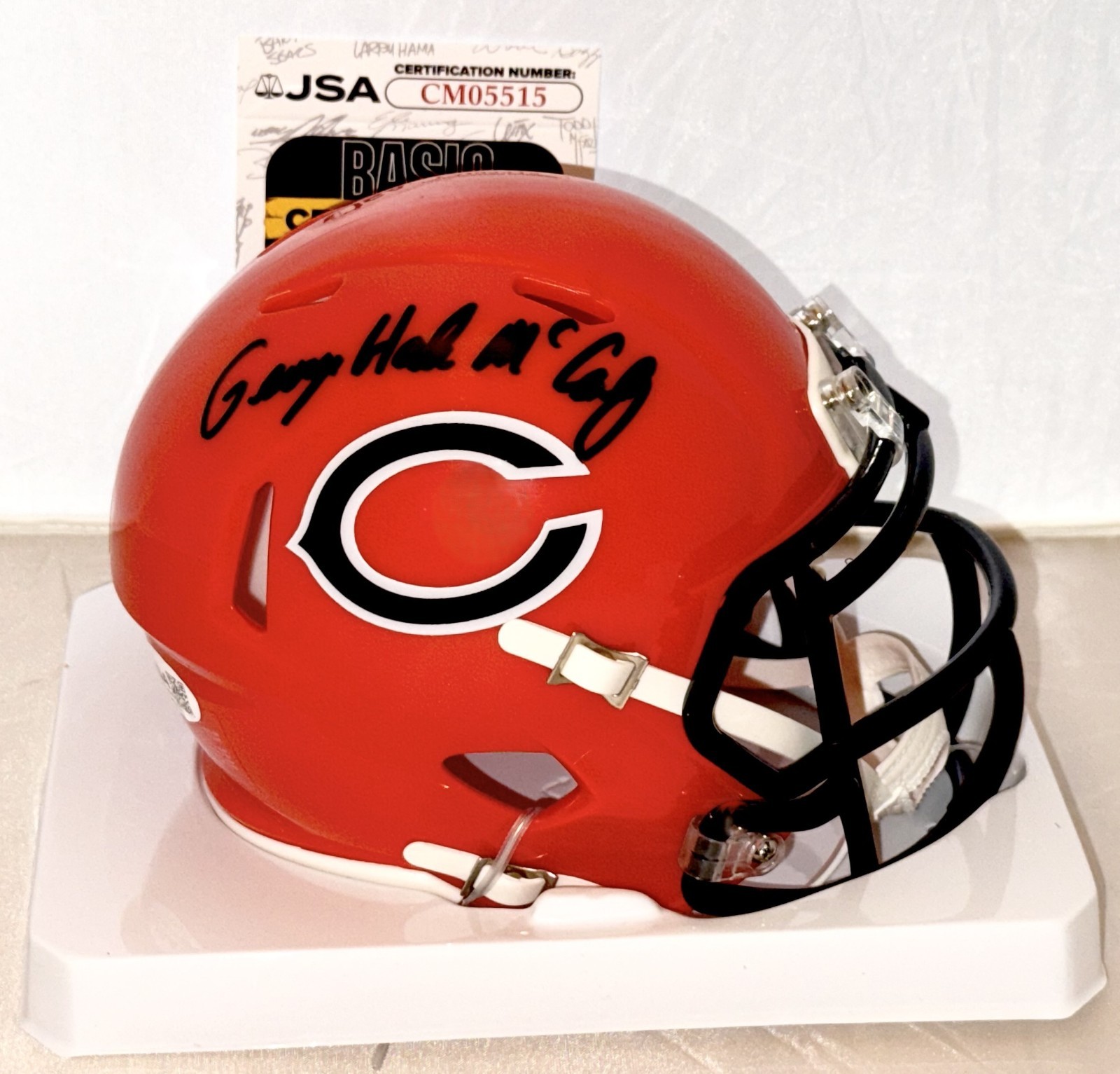 George Halas McCaskey signed Chicago Bears Alternate mini helmet autographed JSA