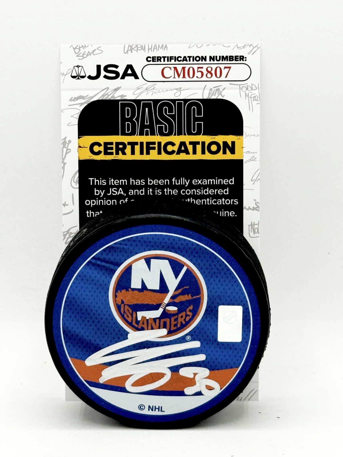 Ilya Sorokin signed New York Islanders Reverse Retro Puck autographed JSA