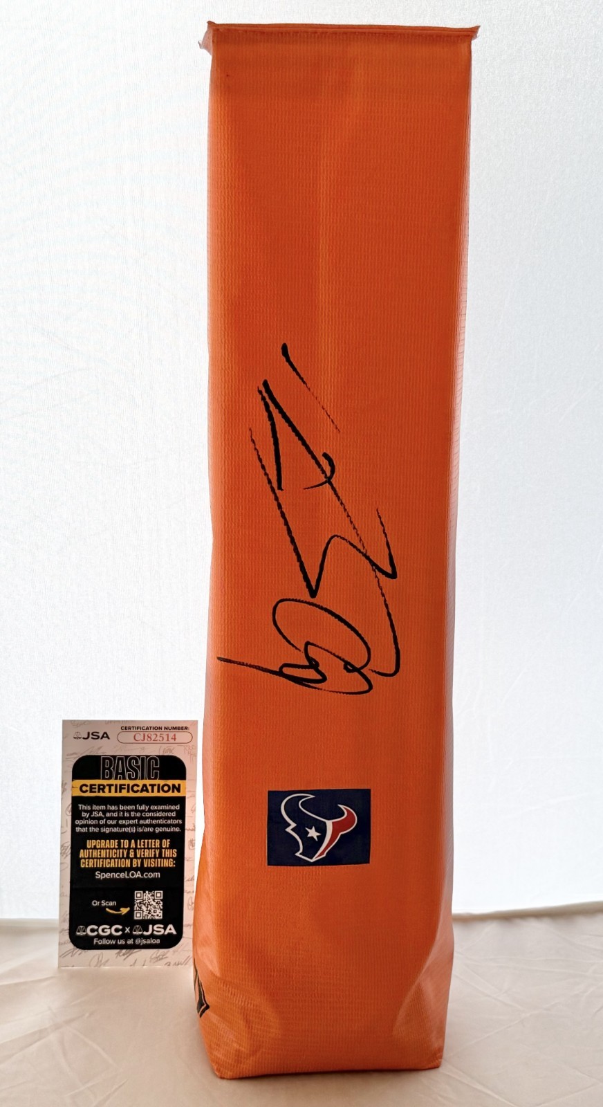 J.J. Watt Houston Texans signed Endzone Pylon autographed JSA COA