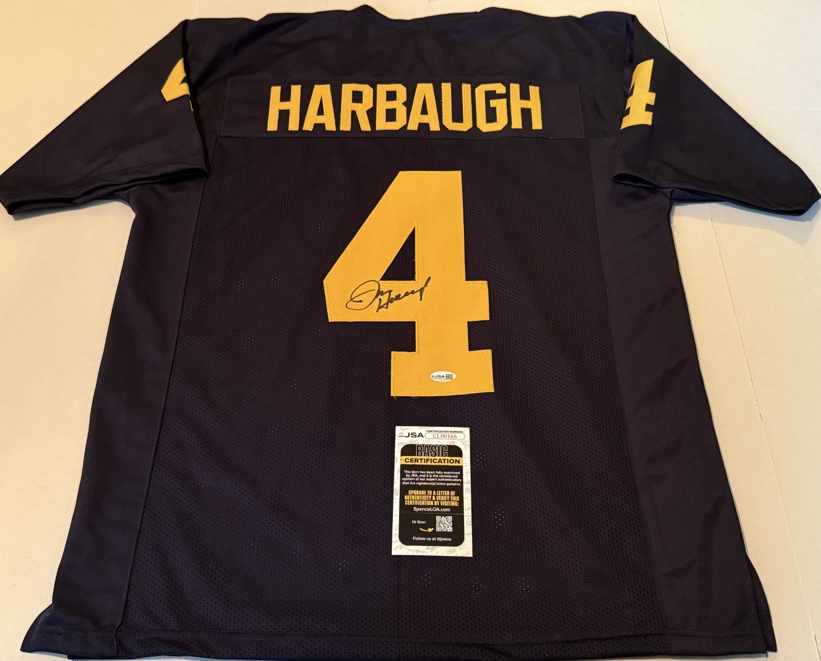 Jim Harbaugh Michigan Wolverines signed Custom jersey autographed JSA