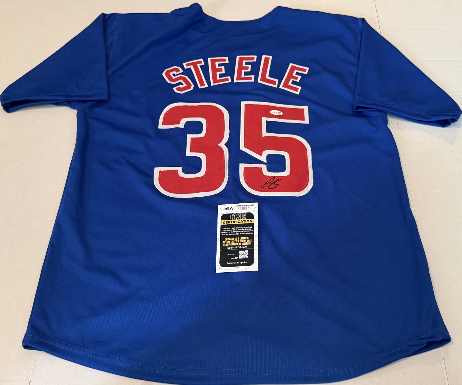 Justin Steele Chicago Cubs signed Custom jersey autographed JSA