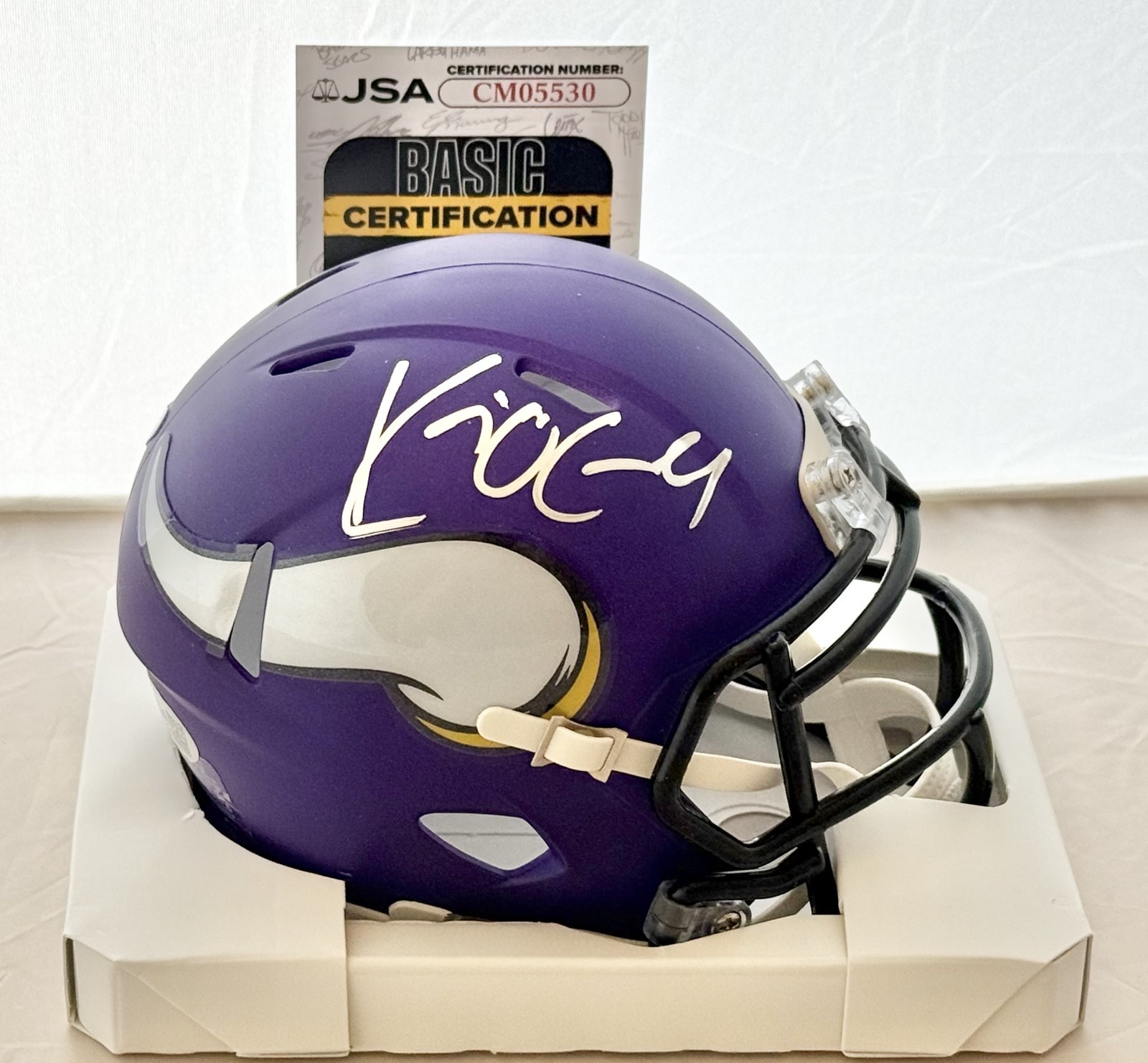 Kevin O'Connell signed Minnesota Vikings mini helmet autographed JSA
