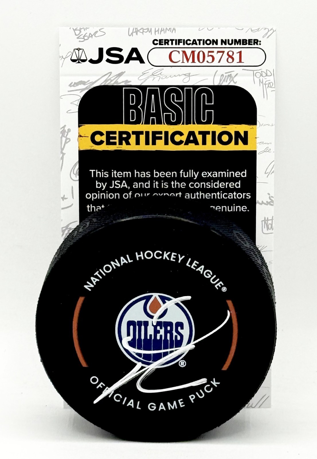 Leon Draisaitl signed Edmonton Oilers Official Game Puck autographed JSA COA