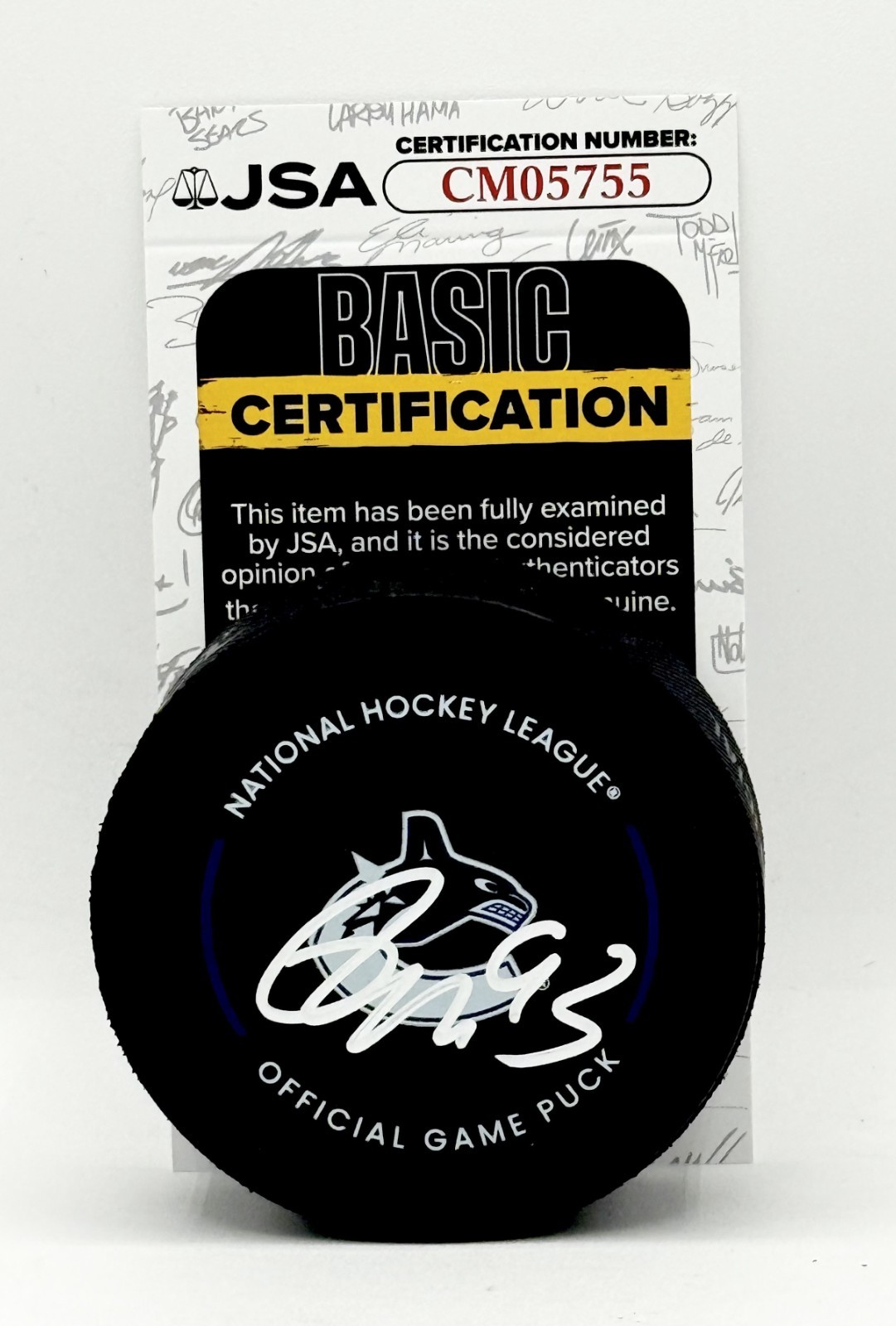 Marco Rossi signed Vancouver Canucks Official Game Puck autographed JSA