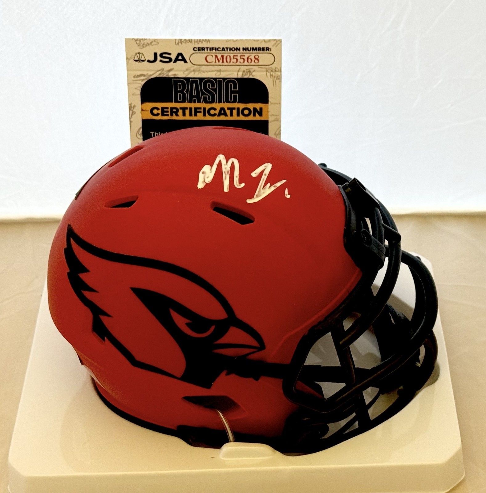 Mike LaFleur signed Arizona Cardinals Rave mini helmet autographed JSA