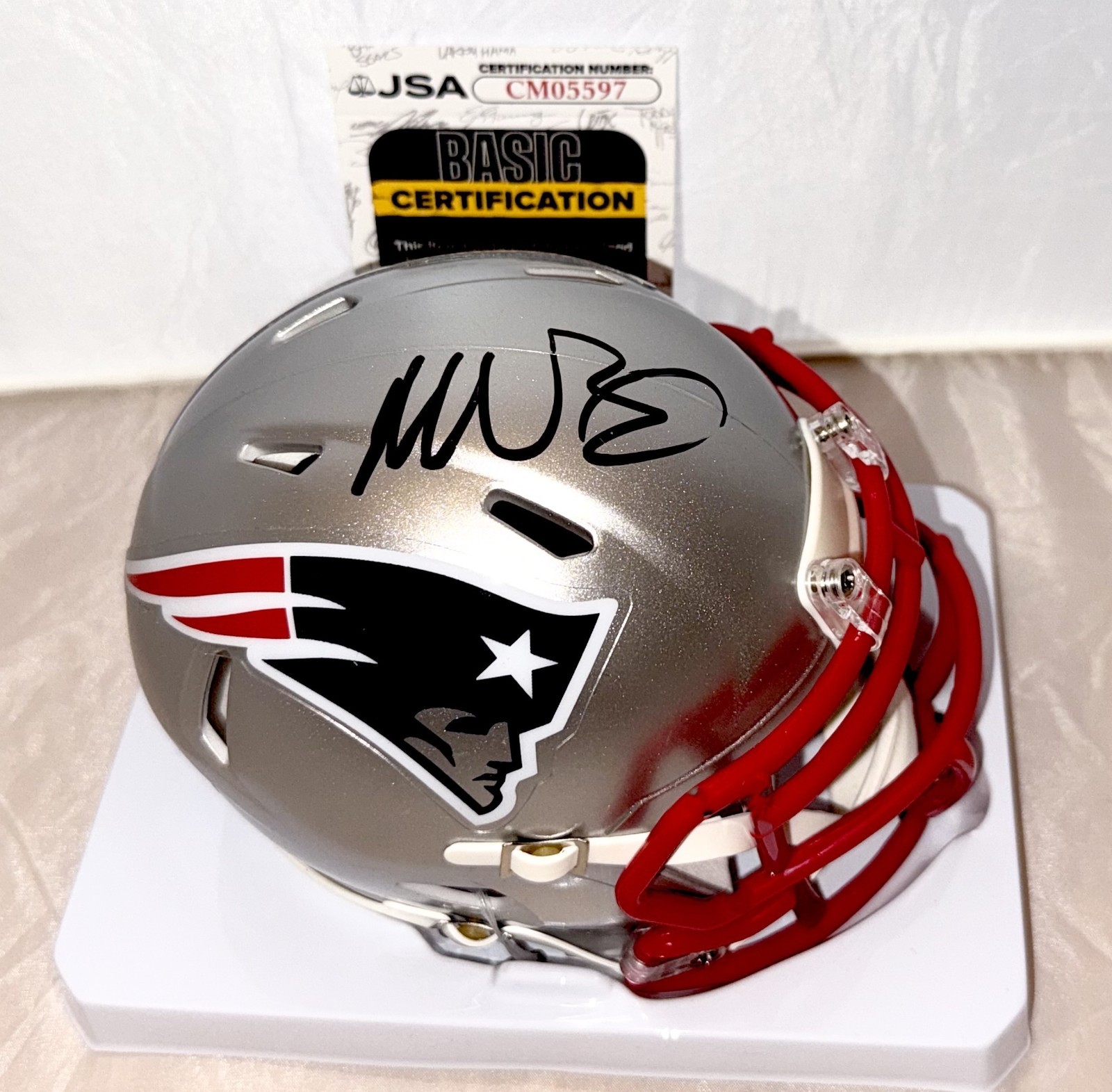 Mike Vrabel signed New England Patriots mini helmet autographed JSA