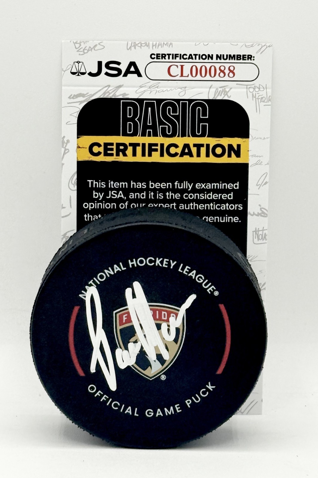 Paul Maurice signed Florida Panthers Official Game Puck autographed JSA