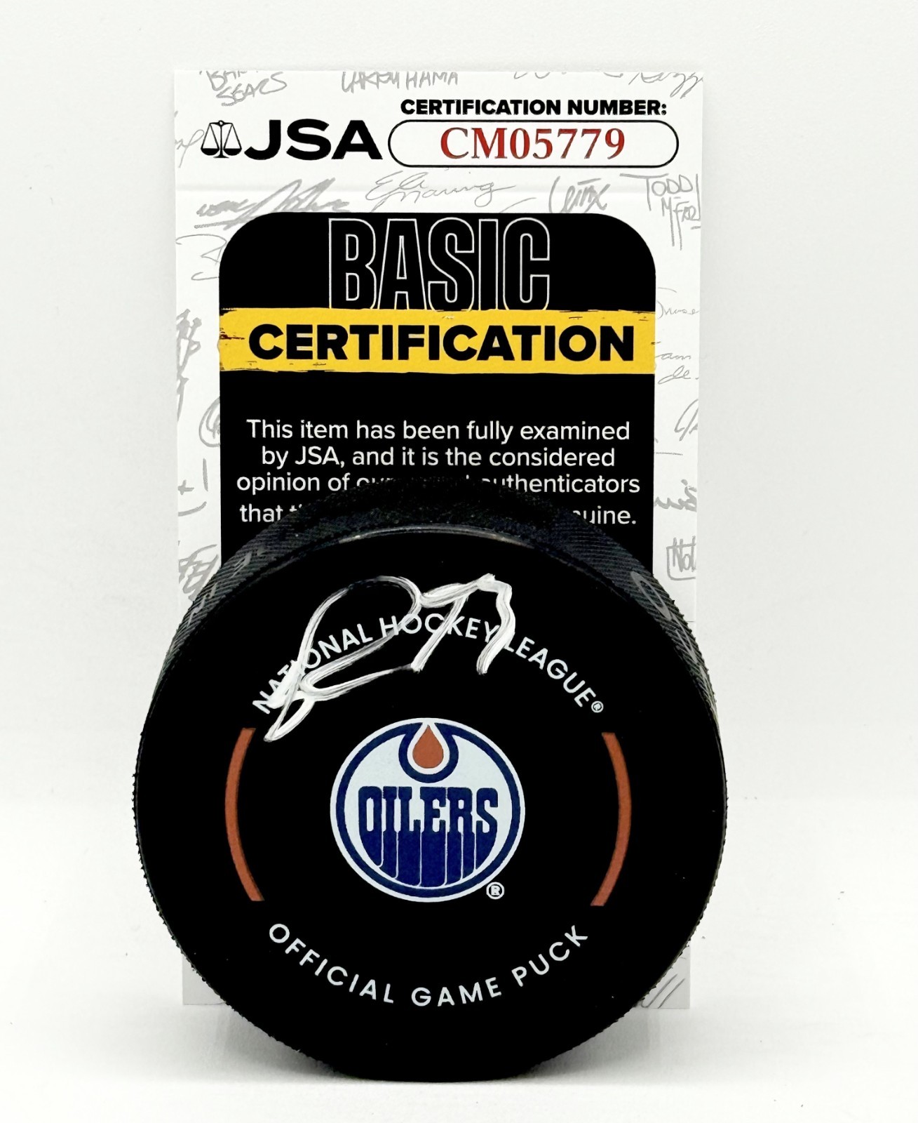 Ryan Nugent-Hopkins signed Edmonton Oilers Official Game Puck autographed JSA