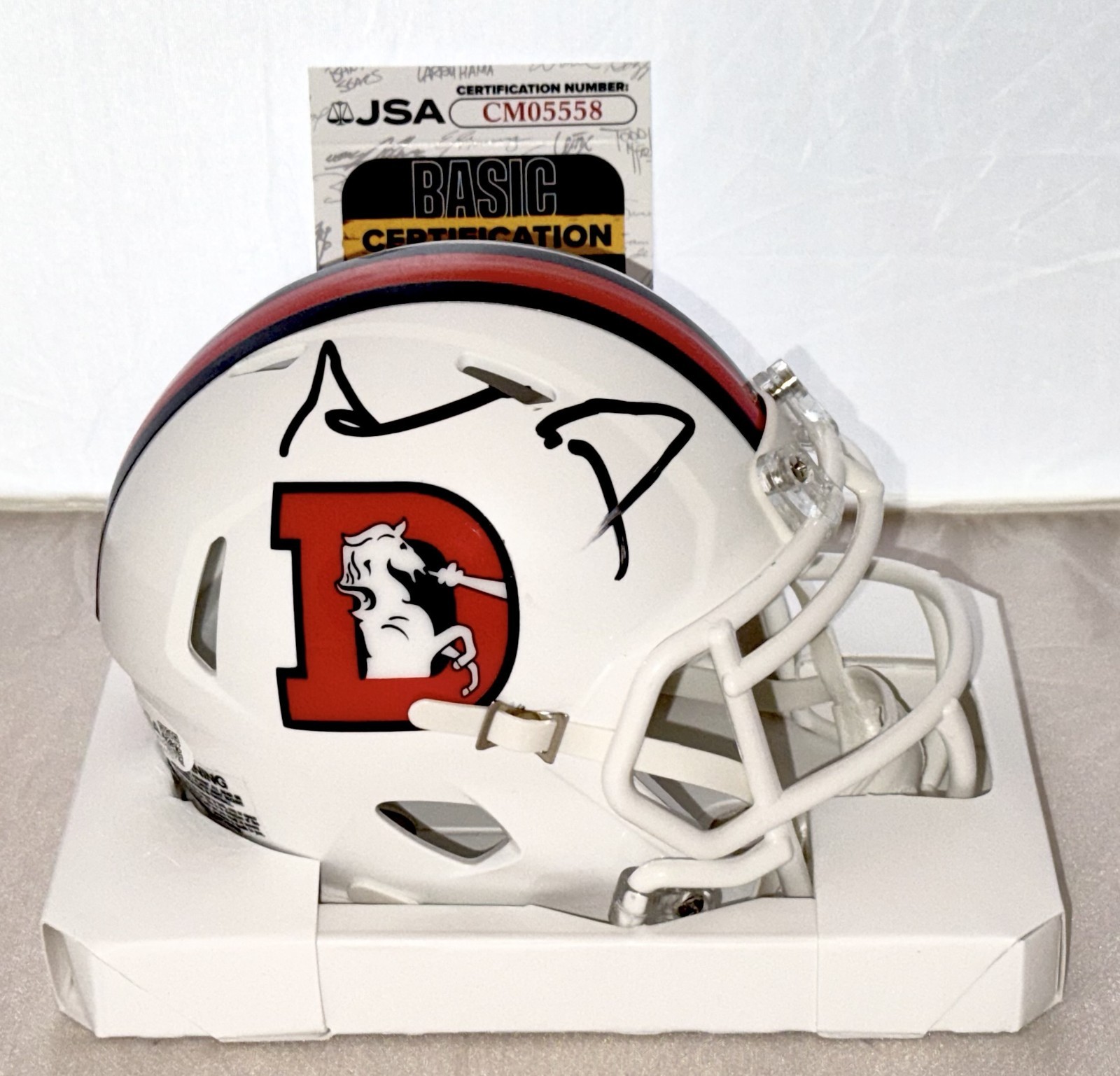 Sean Payton signed Denver Broncos mini helmet autographed JSA