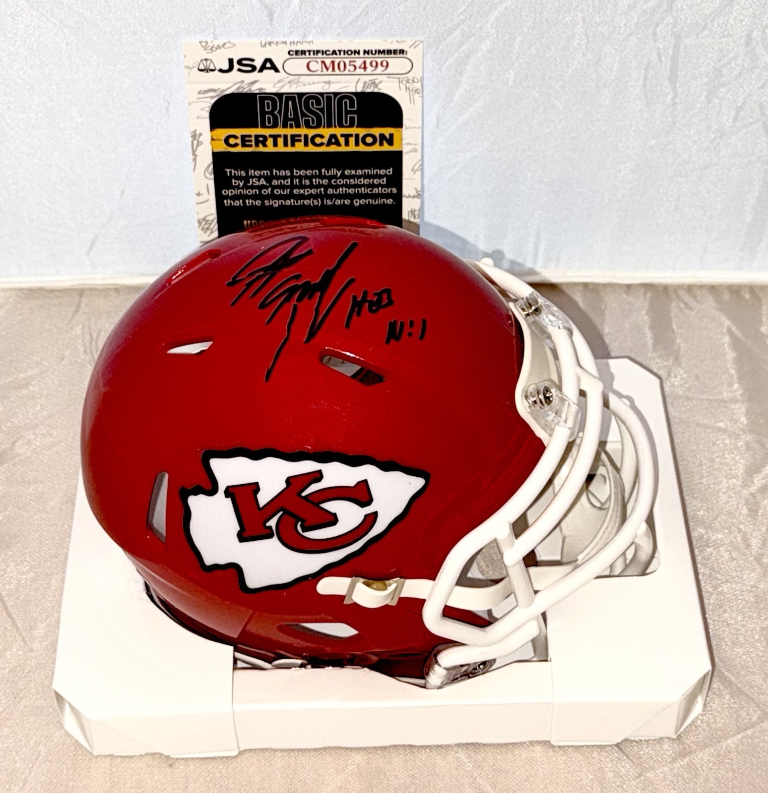 Steve Spagnuolo signed Kansas City Chiefs mini helmet autographed JSA