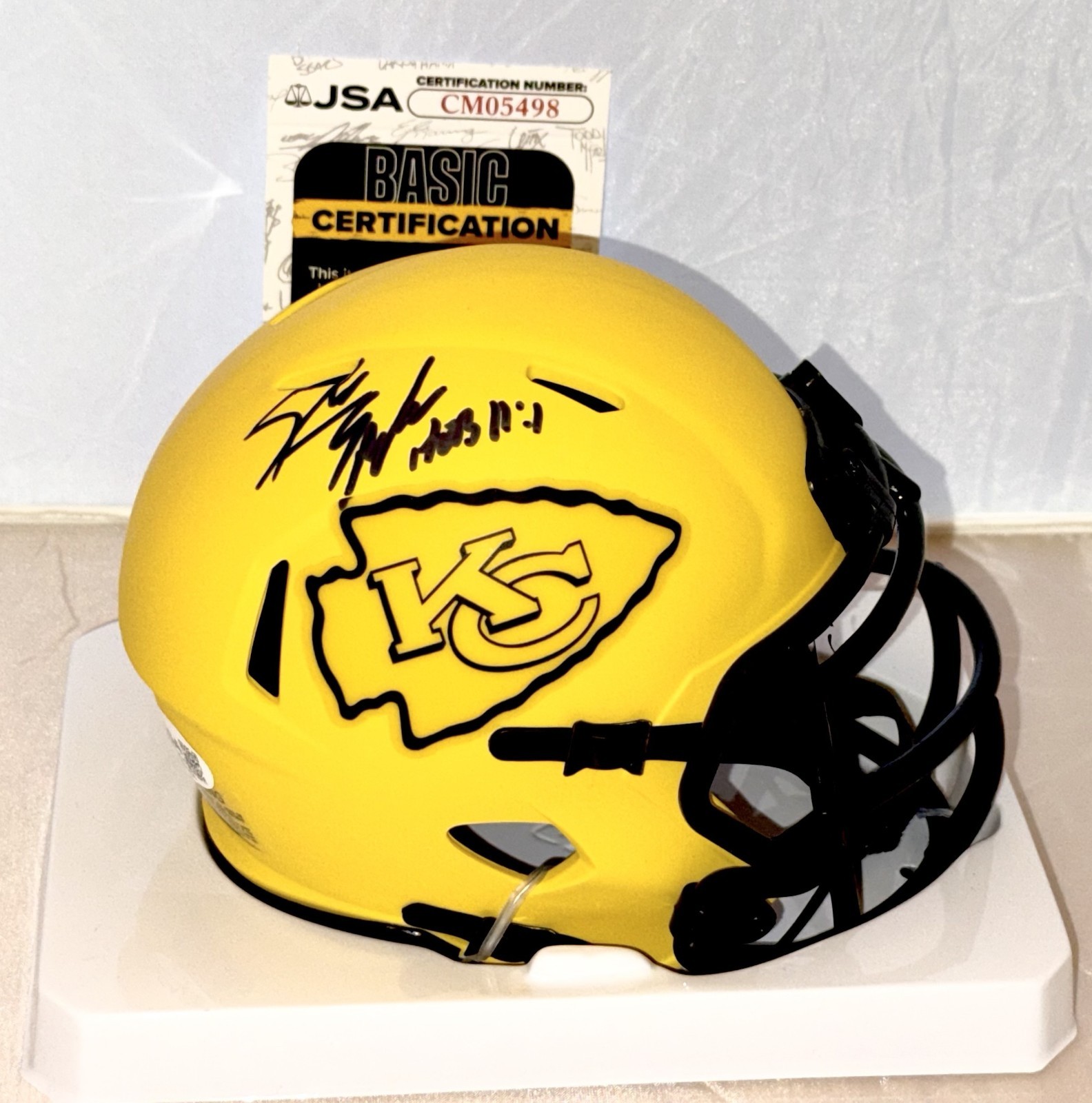 Steve Spagnuolo signed Kansas City Chiefs Rave mini helmet autographed JSA