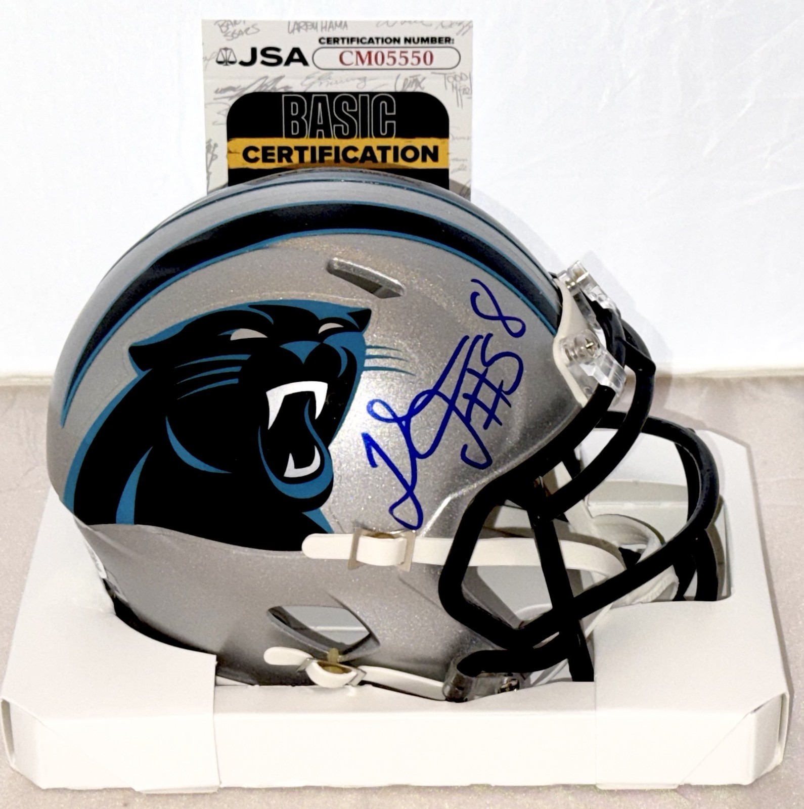 Thomas Davis signed Carolina Panthers mini helmet autographed JSA