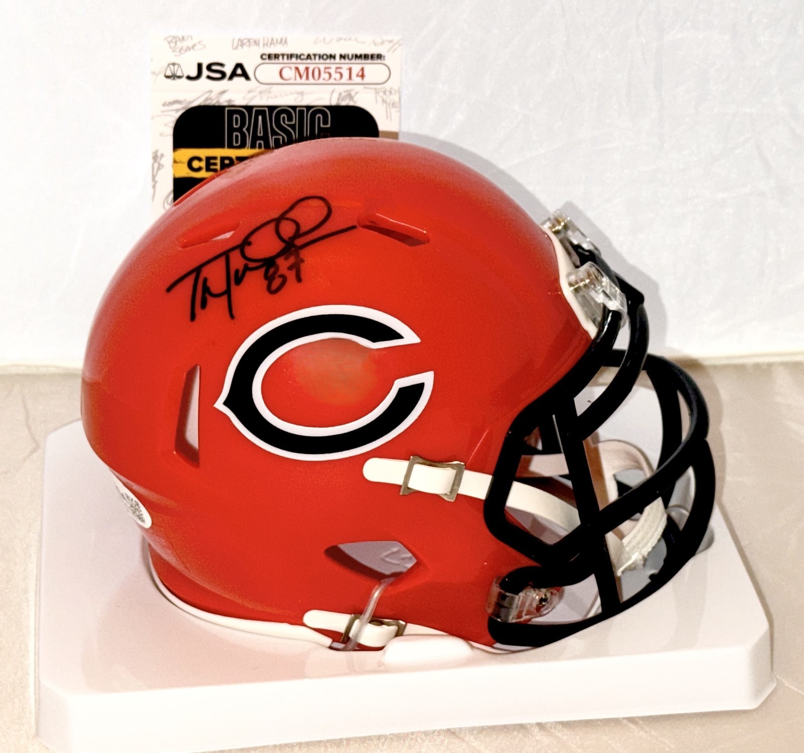 Tom Waddle signed Chicago Bears Alternate mini helmet autographed JSA