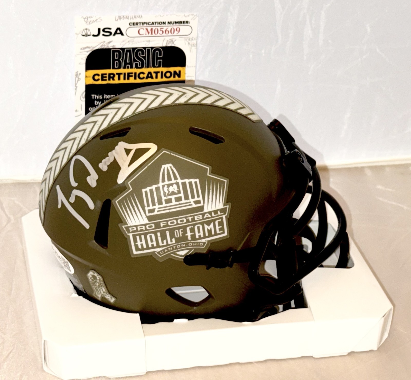 Tony Dungy Colts signed Hall of Fame Salute To Service mini helmet JSA