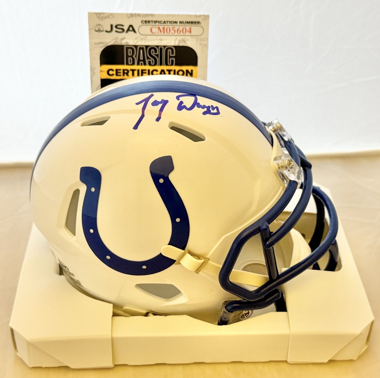 Tony Dungy signed Indianapolis Colts Throwback mini helmet autographed #3 JSA