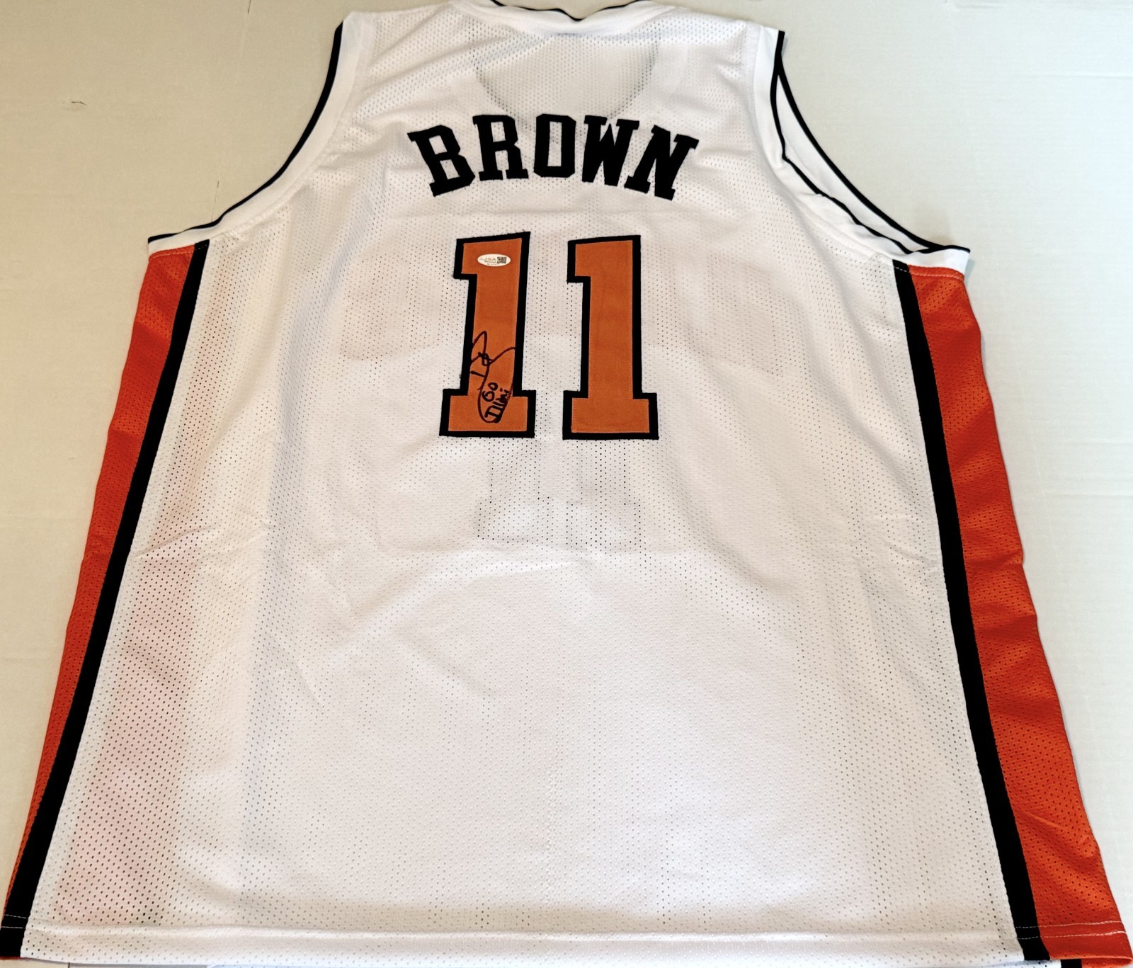 Dee Brown Illinois Fighting Illini signed White Custom jersey JSA Witnessed COA