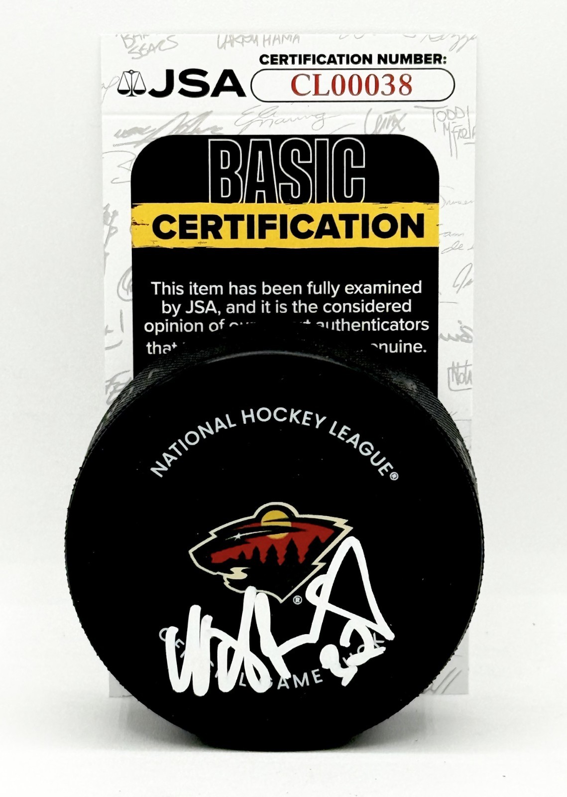 Niklas Backstrom signed Minnesota Wild Official Game Puck autographed JSA