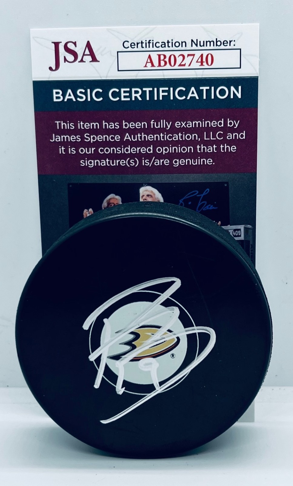 Troy Terry signed Anaheim Ducks Puck autographed JSA