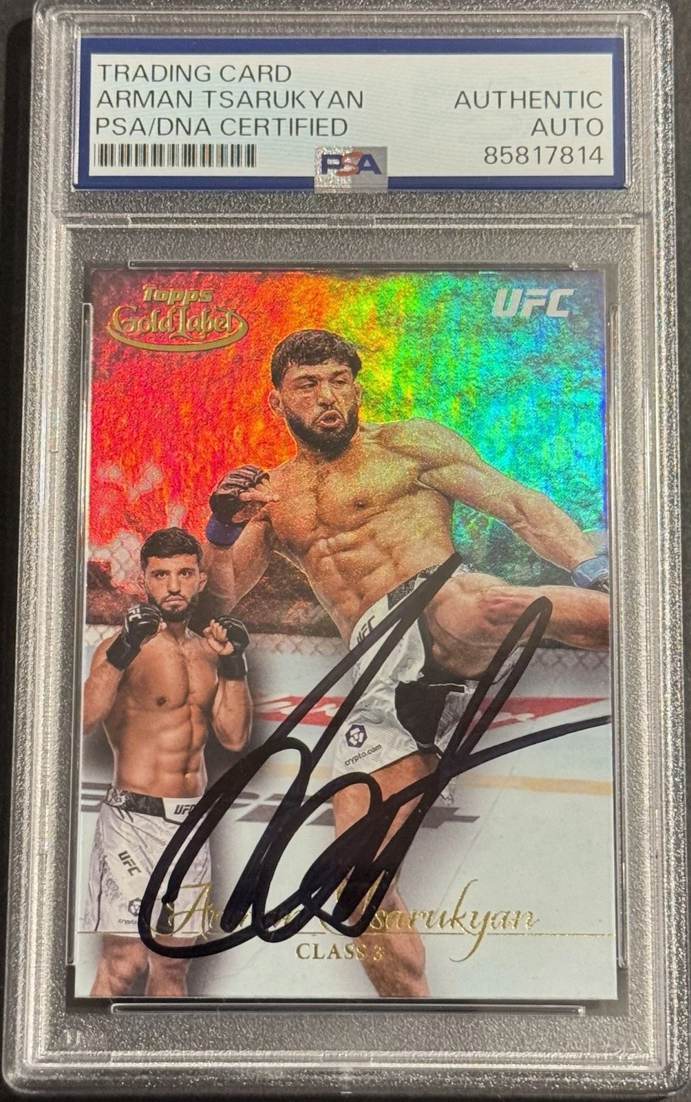 Arman Tsarukyan Signed Auto 2024 Topps Gold Label UFC Card PSA/DNA Slabbed