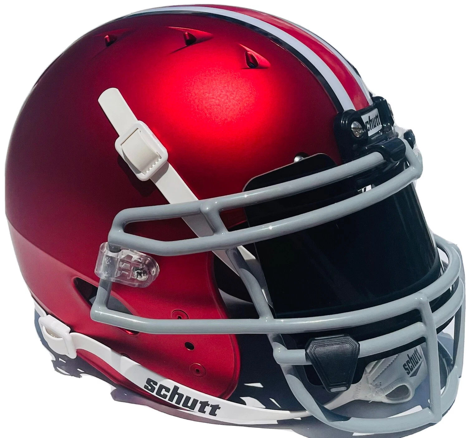 OHIO STATE BUCKEYES SCARLETT RED AUTHENTIC SCHUTT FOOTBALL HELMET W/ VISOR