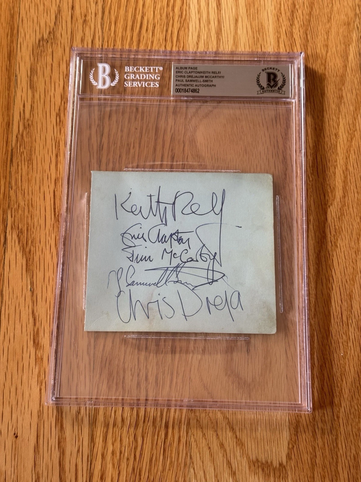 Rare Fully Signed Yardbirds Cut Eric Clapton Dreja McCarty Smith Relf Beckett
