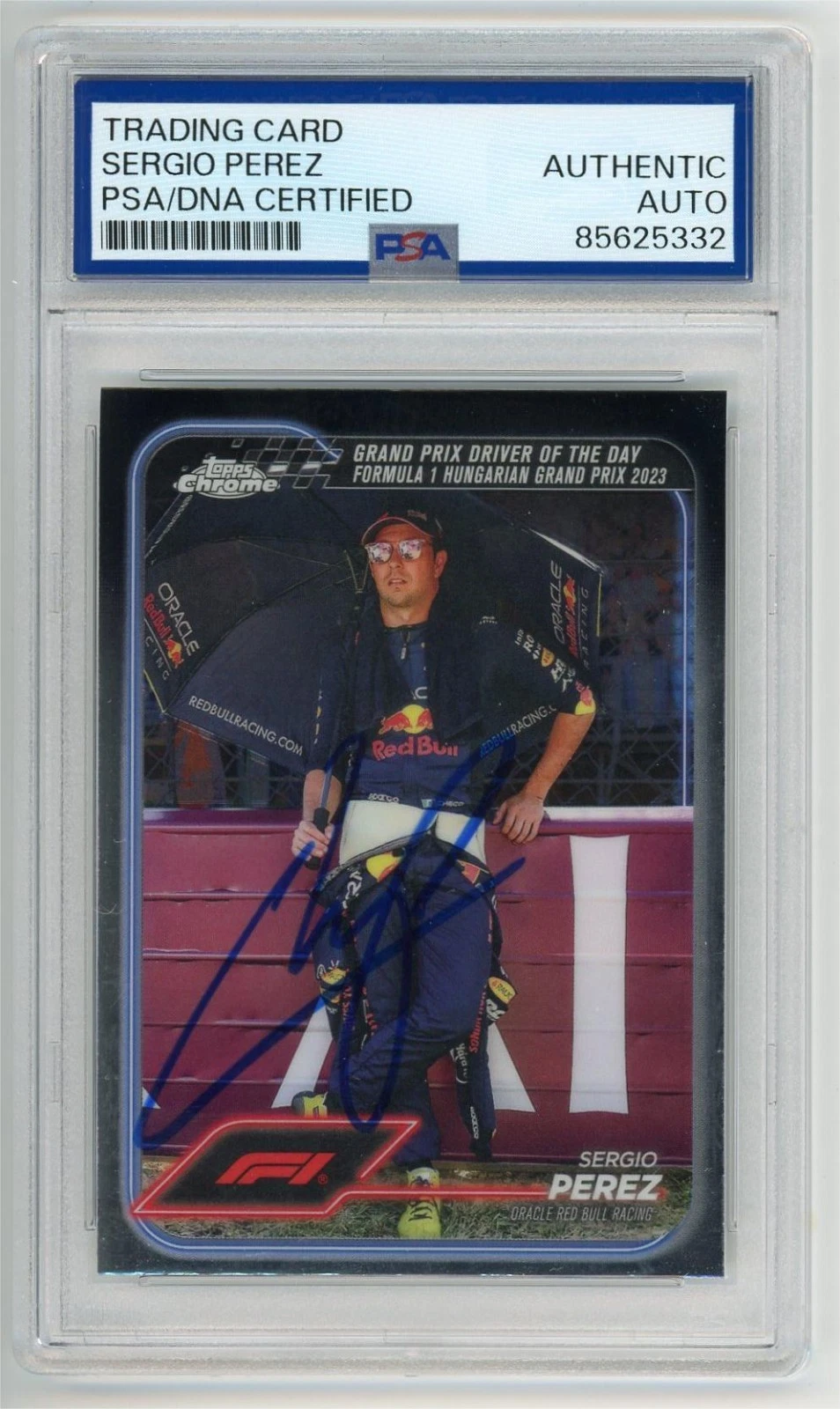 Sergio Perez Signed Autographed 2024 Topps Chrome F1 #169 Auto PSA/DNA