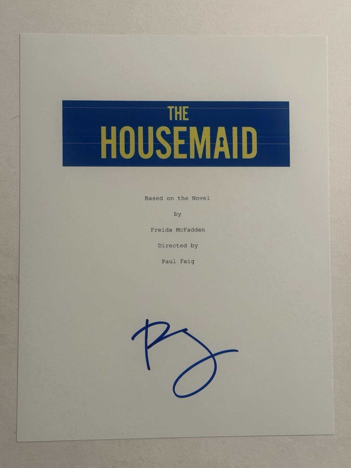 PAUL FEIG SIGNED SCRIPT COVER AUTOGRAPHED THE HOUSEMAID MOVIE DIRECTOR COA