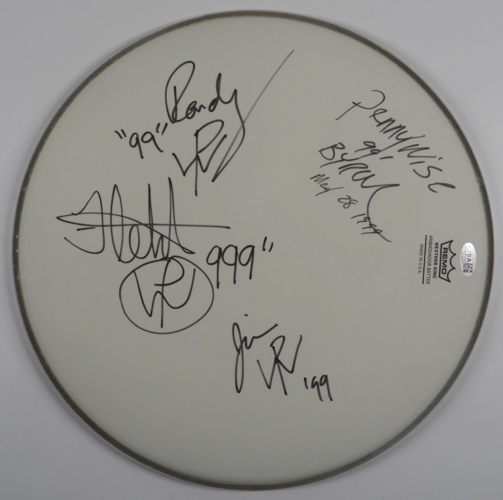 Pennywise Band JSA Autograph Signed Drum Head 14
