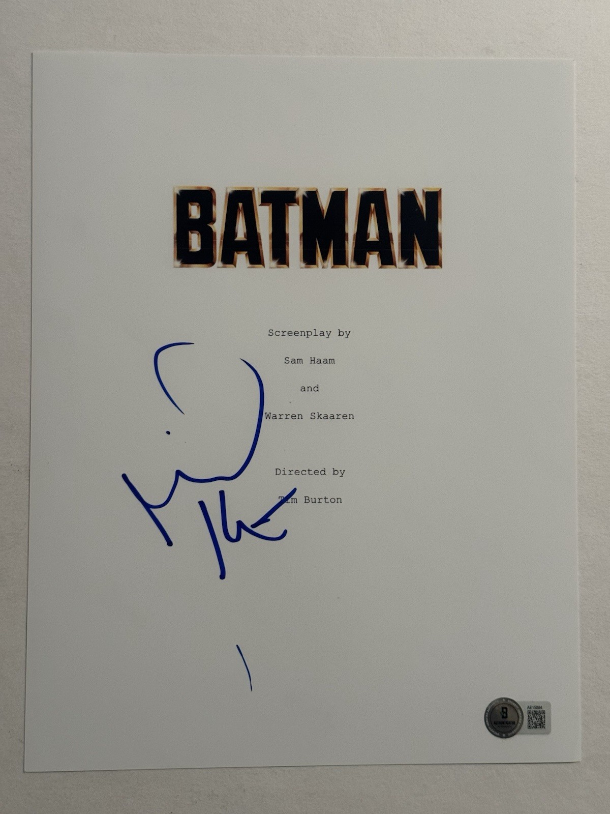 MICHAEL KEATON SIGNED SCRIPT COVER AUTOGRAPHED BATMAN MOVIE STAR BAS COA