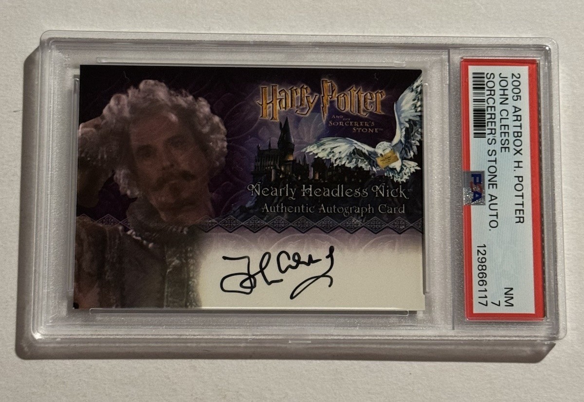 2005 ARTBOX HARRY POTTER SORCERER’S STONE JOHN CLEESE AUTO PSA 7 POP 3