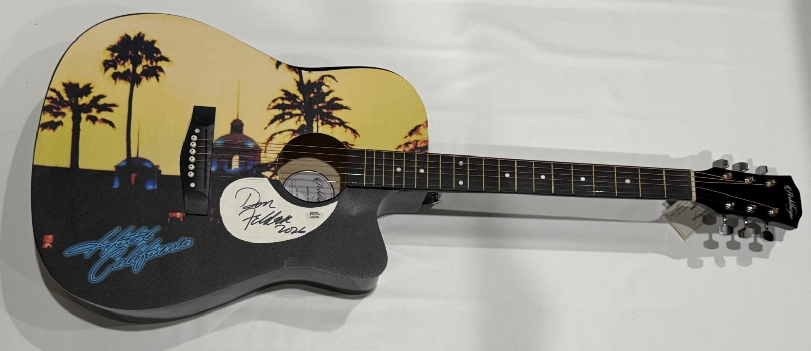 DON FELDER SIGNED CUSTOM HOTEL CALIFORNIA ACOUSTIC GUITAR THE EAGLES PSA COA