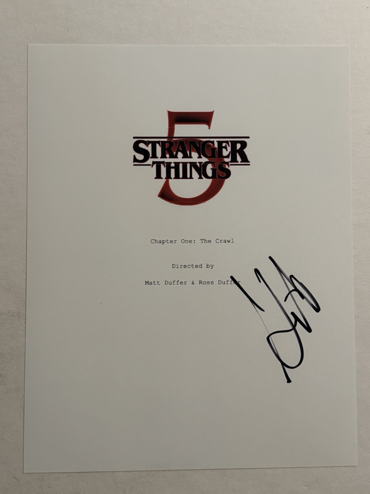 GATEN MATARAZZO SIGNED SCRIPT COVER ACTOR AUTOGRAPHED STRANGER THINGS 5  COA