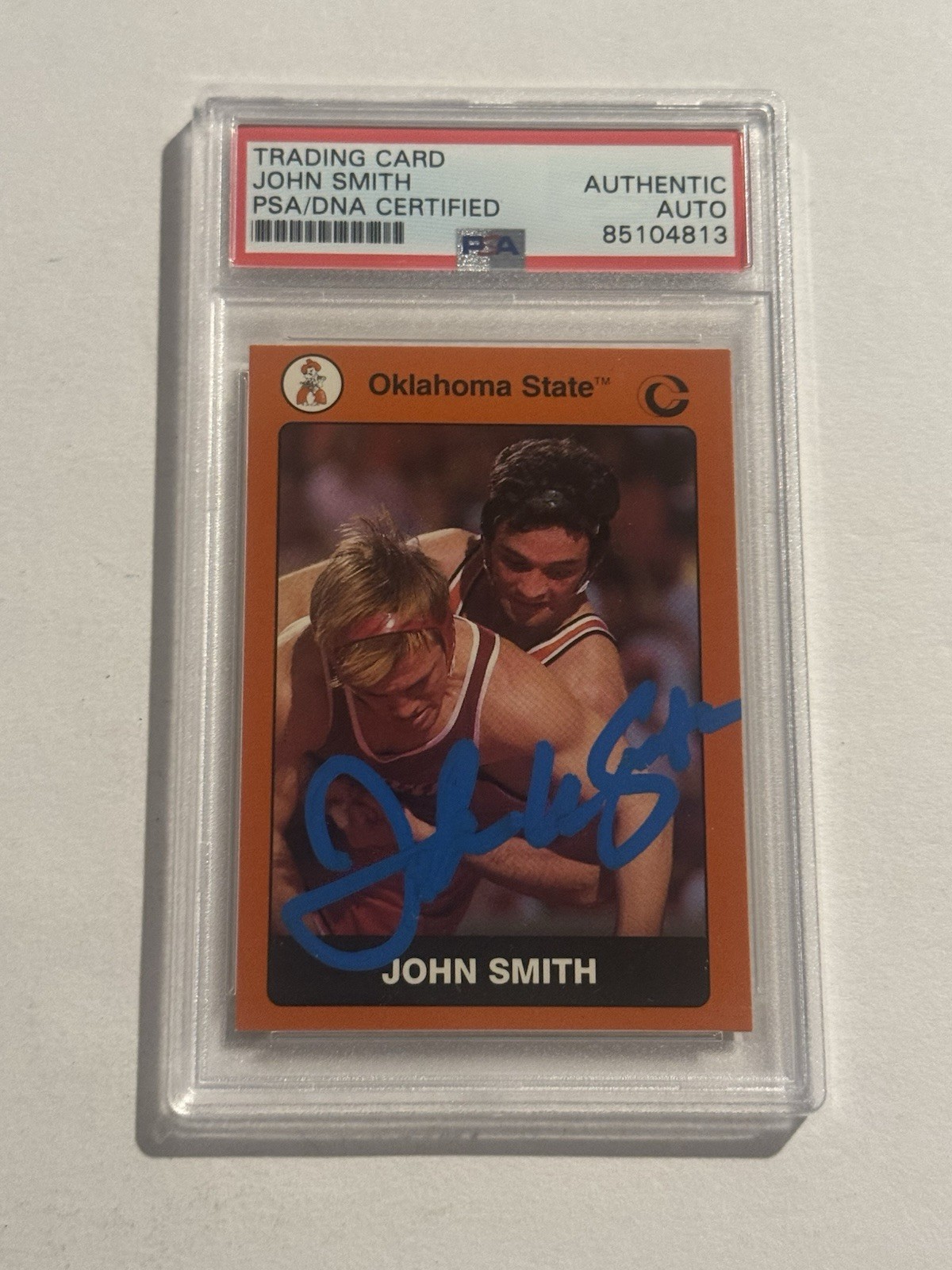 JOHN SMITH SIGNED RC AUTO 1991 Collegiate Collection Oklahoma State #25 PSA