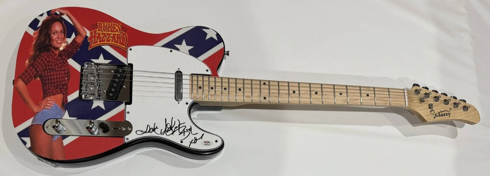 KATHERINE BACH SIGNED CUSTOM DAISY DUKE ELECTRIC GUITAR DUKES OF HAZZARD PSA COA