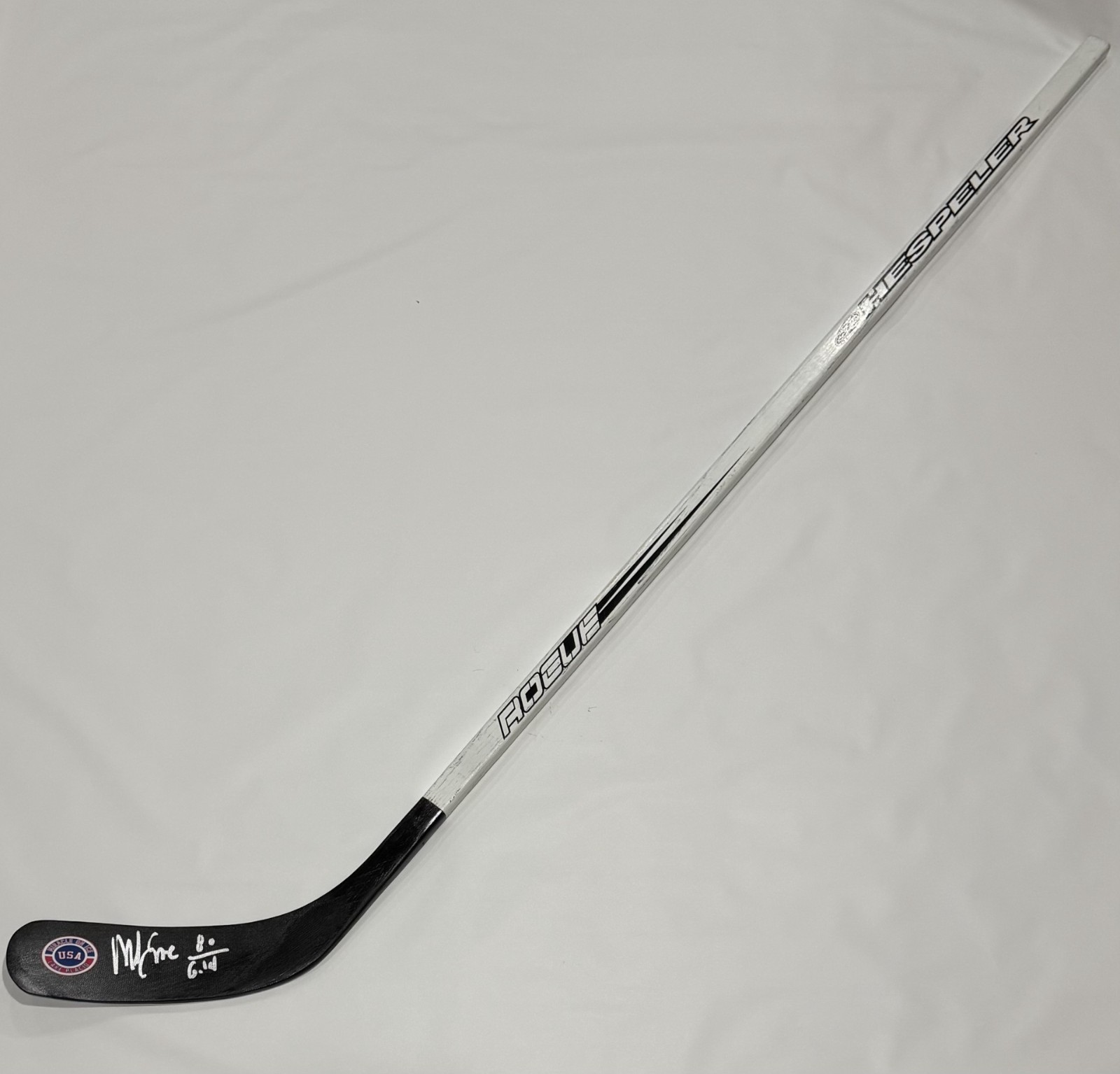 MIKE ERUZIONE SIGNED FULL SIZE HOCKEY STICK TEAM USA MIRACLE 1980 GOLD PROOF