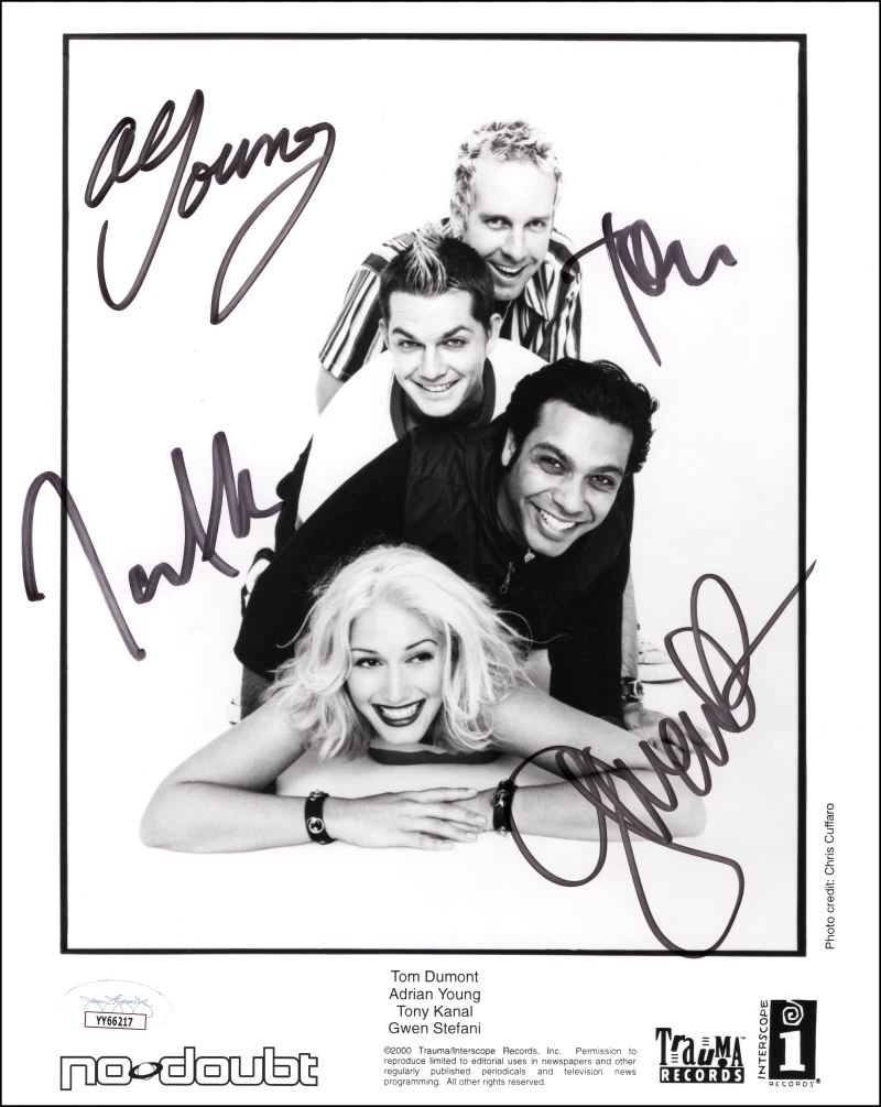 No Doubt Signed Autograph 8x10 Original Promo Photo - Gwen Stefani +3  JSA COA