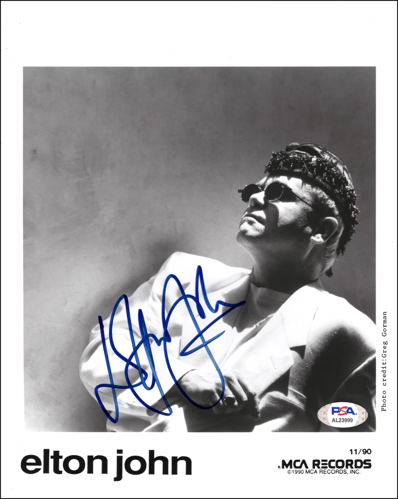 Elton John Signed Autograph 8x10 Original Promo Photo Photograph w/ PSA COA