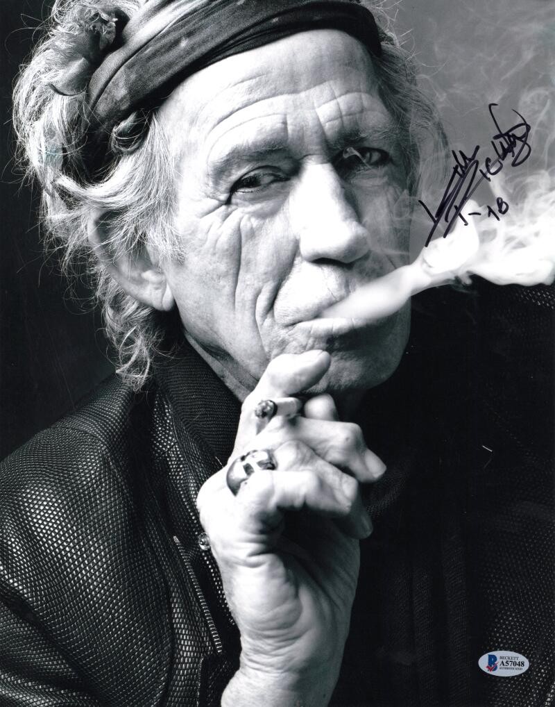 Keith Richards Signed Autograph 11x14 Photo - Rolling Stones Rebel Beckett COA