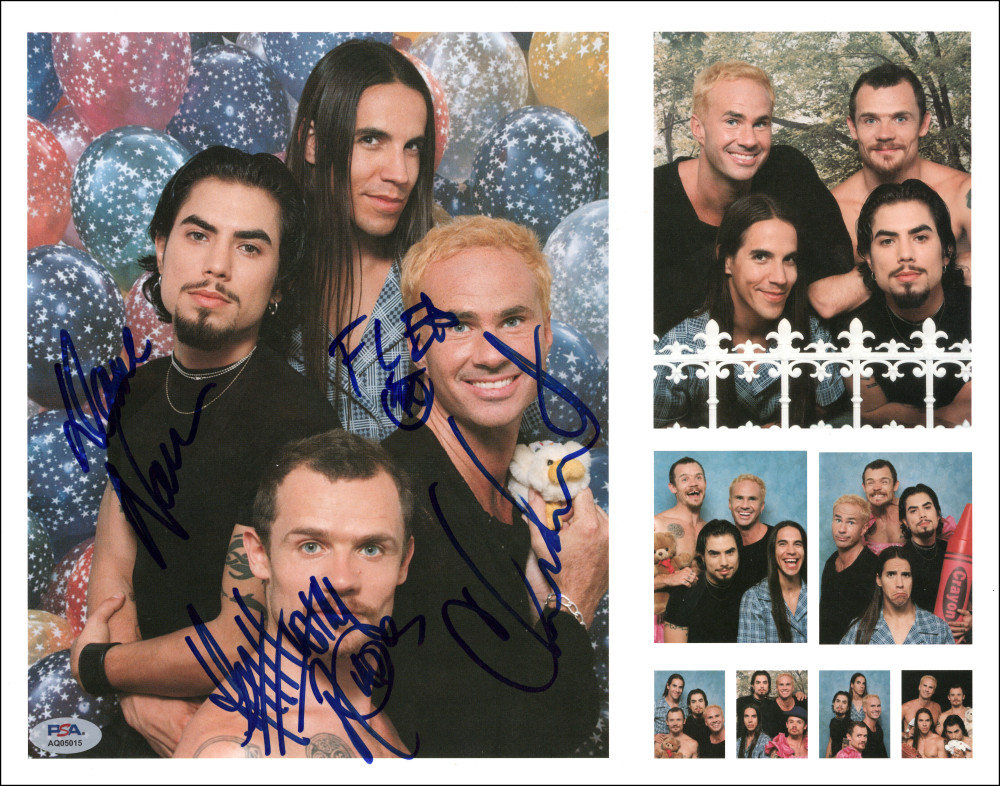 Red Hot Chili Peppers Signed Autograph 11x14 Photo - Anthony Kiedis +3 PSA COA