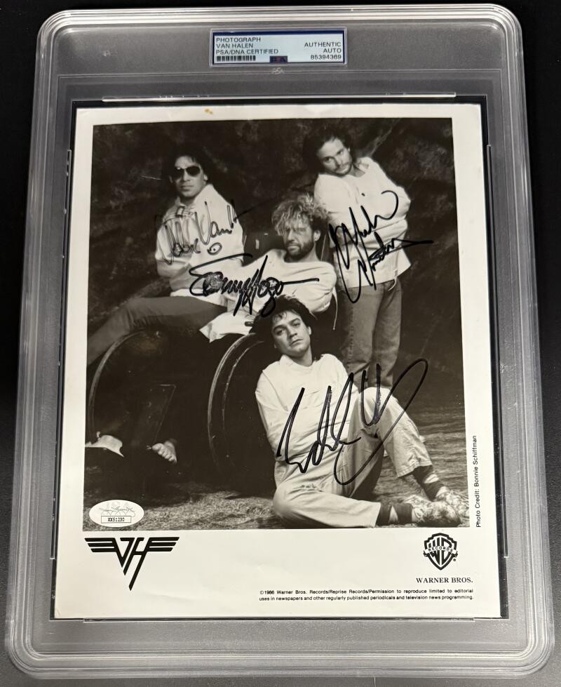 Van Halen Signed Autograph Rare Full Band PSA/DNA COA Encapsulated 8x10 Photo 4x