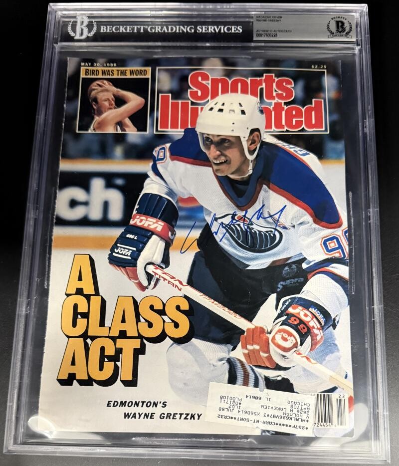 Wayne Gretzky Oilers Signed Autograph Beckett Encapsulated SI Magazine Rare COA