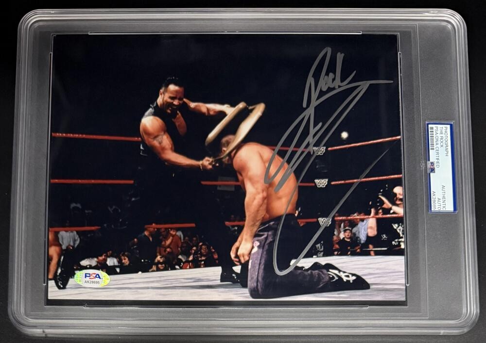 The Rock WWE Signed Autograph Rare Promo PSA/DNA COA Encapsulated 8x10 Photo