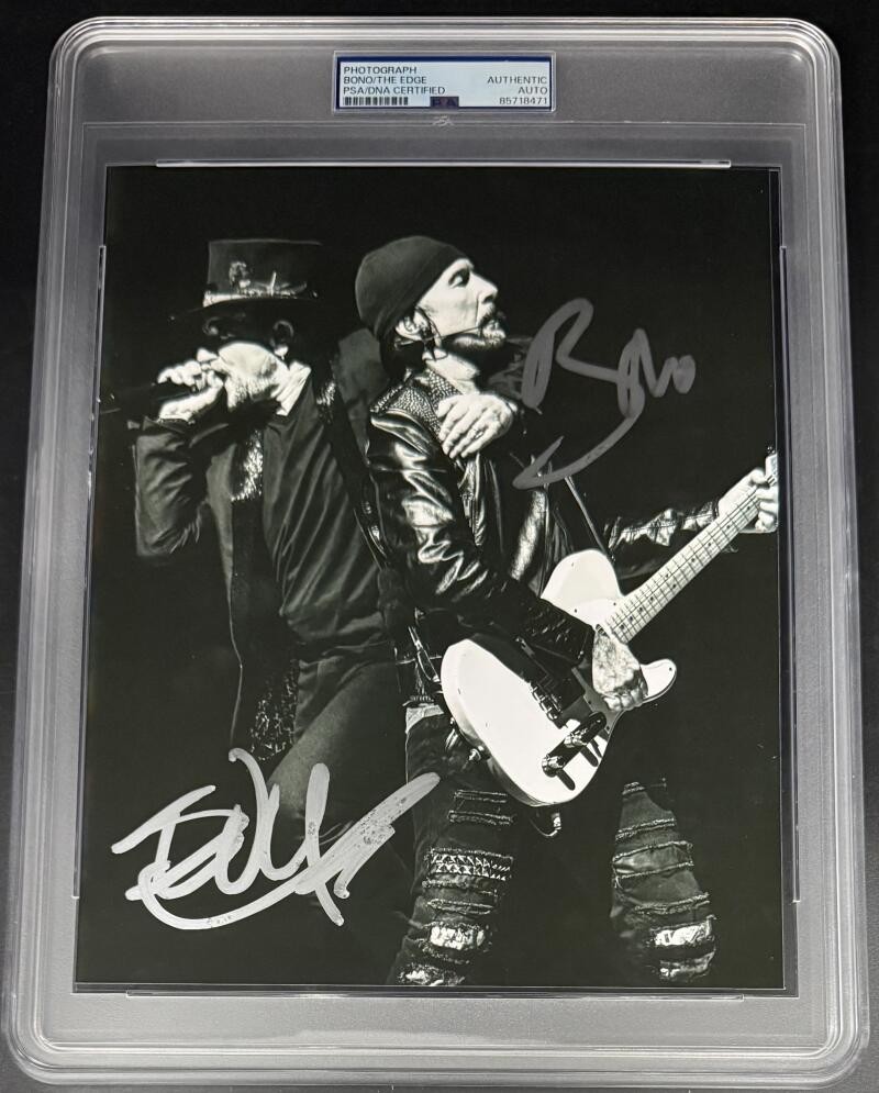 U2 Bono The Edge Signed Autograph PSA/DNA COA Rare New Encapsulated 8x10 Photo