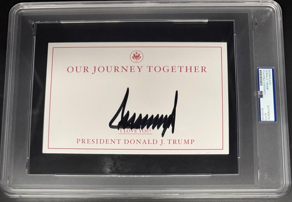 Donald Trump Signed Autograph USA President PSA/DNA COA Encapsulated 7x9 Cut B