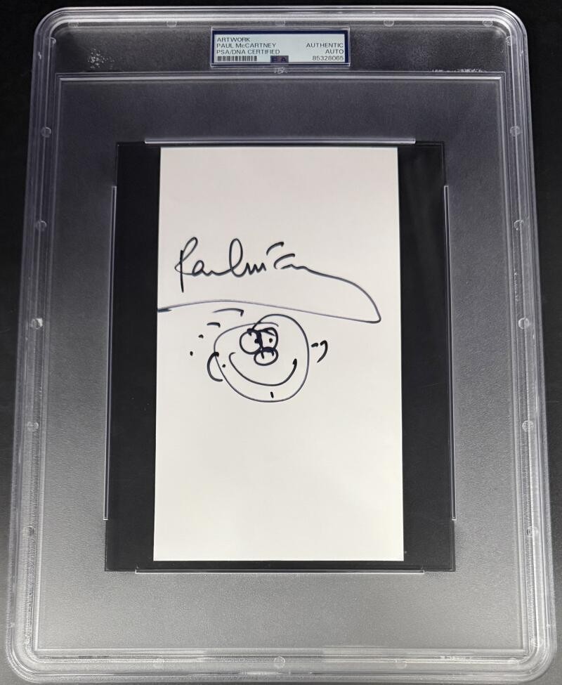 Paul McCartney Beatles Signed Autograph PSA/DNA Encapsulated Hand Drawn Sketch