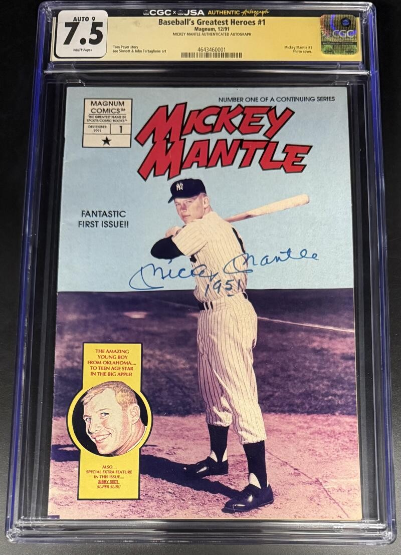 Mickey Mantle NY Yankees Signed Autograph CGC JSA Rare Encapsulated Magazine COA